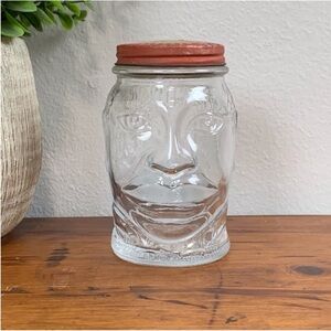 Vintage | Lucky Joe Bank Glass Jar Penny Bank